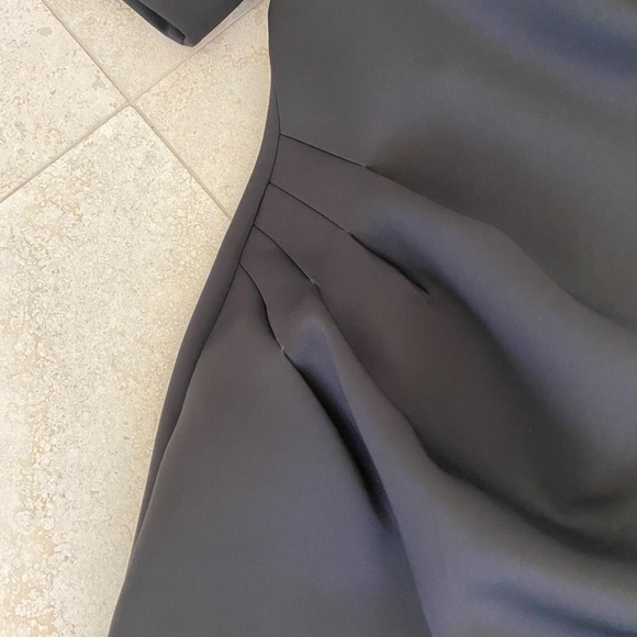 Jovani Asymmetrical Neckline Cocktail Dress Scuba Stretch Black 14 - Picture 3 of 9